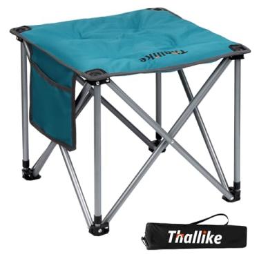 Imagem de Banqueta de acampamento acolchoada atualizada com bolsa de armazenamento de 45,7 cm, descanso para os pés, dobrável, portátil, resistente, suporta 204 kg com 4 tubos de aço reforçado para caminhadas