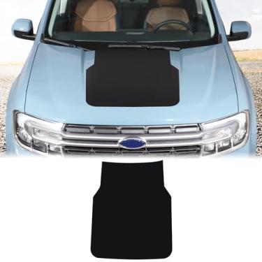 Imagem de Aunginsy Adesivo de decalque de painel de capô frontal de carro compatível com Ford Maverick 2022-2025 painel do motor do capô dianteiro do carro decalque de vinil pré-cortado preto acabamento de