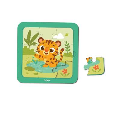 Imagem de Brinquedo Educativo Babebi Quebra Cabeças 09 Peças Tigre