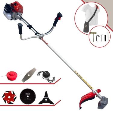 Imagem de Roçadeira Cortador de Grama Kawashima BCJ620-L À Gasolina 62cc 10.000rpm + Kit Extra de...