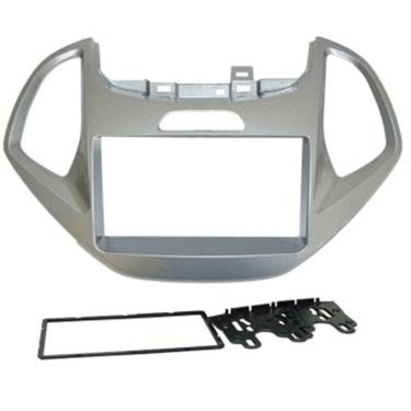 Imagem de Moldura Painel 2Din Ford KA KA+ 2014 ao 2017 Prata