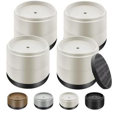 Imagem de Elevadores de cama para móveis, resistentes, 2,5 cm, 5 cm, 7,6 cm, 10 cm, elevadores de cama ajustáveis redondos para pernas de mesa, sofá, poltrona, geladeira, máquina de lavar (2,5 cm + 2,5 cm