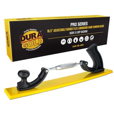 Imagem de Dura-Gold Bloco de lixamento manual de longboard flexível com raio ajustável de 42 cm Pro Series - Lixa de suporte de gancho e laço - Lixadeira de forma côncava ou convexa - Obtenha contornos