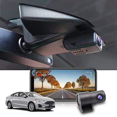 Imagem de Fitcamx Câmera veicular frontal 4K e traseira 1080P adequada para Ford Fusion 2013-2020 Sport S SEL Titanium Platinum SE Hybrid, visual OEM integrado, Wi-Fi de gravação em loop duplo, sensor G, fácil