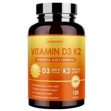Imagem de Suplemento ZEBORA de vitamina D3 K2-5000 UI com zinco e selênio