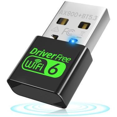 Imagem de Adaptador USB WiFi 6 Bluetooth 2 em 1 para PC Desktop - AX900Mbps Adaptador de rede sem fio de banda dupla 2,4G/5GHz, BT 5.3, driver integrado para Windows 10/11