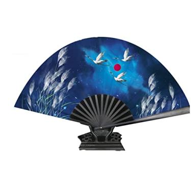 Imagem de Ventilador dobrável estilo retrô ventiladores dobráveis chineses dobráveis ventilador de bambu estilo japonês feminino de seda ventilador de mão portátil ventilador de impressão para mulheres