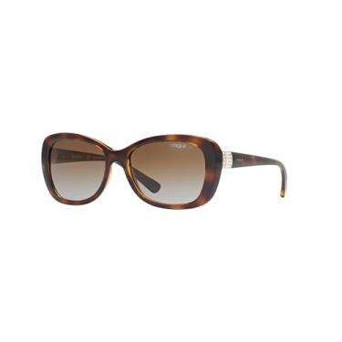 Imagem de VOGUE Óculos de sol femininos VO2943SB borboleta, Dark Havana/Polarized Brown Gradient, 55 mm