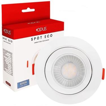 Imagem de Spot Led ECO Redondo 9W Bivolt Direcionável Neutro - OPUS, 110V/220V