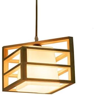 Imagem de Lustre De Luz Pendente Estilo Japonês Lustre De Madeira Simples Lâmpada De Teto Pendente Criativo Sudeste Asiático De Madeira De Borracha Pendurada Luz Para Sala De Estar Sala De Jantar Qua