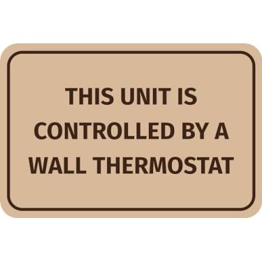 Imagem de Classic Framed Plus This Unit Is Controlled By A Wall Thermostat Door or Wall Sign | Sinalização de Armazém de Escritório - Pequena (pacote com 10)