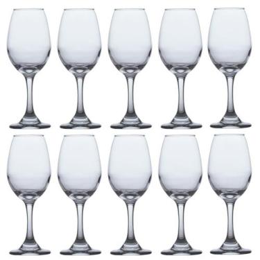 Imagem de Conjunto 10 Taças de Vidro 365ml VINHO TINTO ÁGUA Cristal - CRISTAR