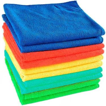 Imagem de Kit 10 Pano Microfibra 35x55cm Limpa Carro Vidro Prato Pia Limpeza Mul