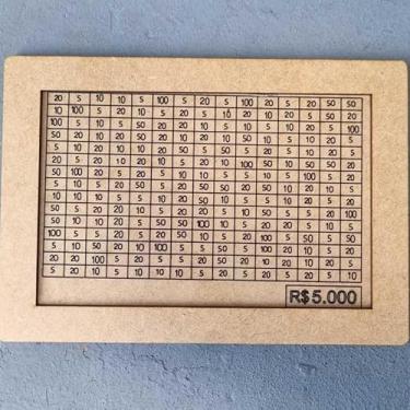 Imagem de Cofre Desafio 10mil 5mil 1mil, Caixa Dinheiro De Madeira Escolha seu Objetivo(5.000 (5K))