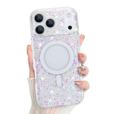 Imagem de Bonoma Para Max Case 2025 Brilhante Glitter Bling Back, suporte magnético para MagSafe à prova de choque, cristal e proteção de alta qualidade para meninas e mulheres - Glitter brilhante