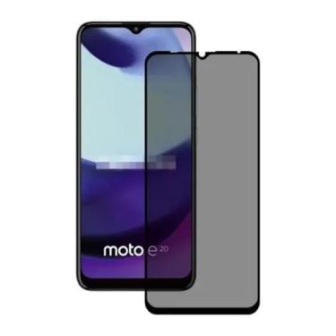 Imagem de [GL CASES] Pelicula Moto E20 Pelicula Privacidade Motorola Moto E20 Anti Risco Película Privativa De Vidro Temperado 3D Proteção 9H Anti Espião Cobertura Total Da Tela + Kit Limpeza Para Aplicação