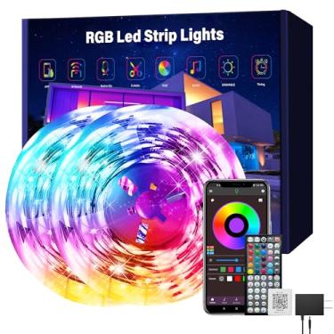 Imagem de Ledagic - Fita de LED para quarto de 45,7 m (2 rolos de 22 m) Sincronização de música RGB com controle remoto de aplicativo, luzes LED que mudam de cor para quarto, casa,