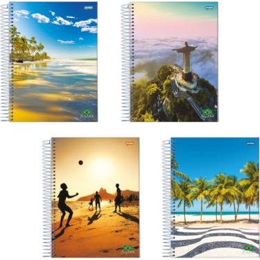 Imagem de Caderno Espiral Universitário Flex. 1 Matéria Brasilidade FSC, Pacote com 10 unidades, Jandaia