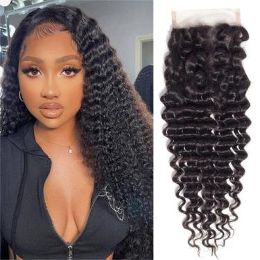 Imagem de Fecho de renda Boopwine Deep Wave 45 cm 150% Density HD Lace