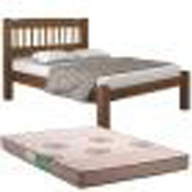 Imagem de Cama Casal em Madeira Maciça com colchão D33 Espuma - Digo.Casa