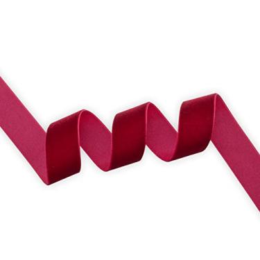 Imagem de XMLMSH Fita de veludo vermelho Dk 7/8 polegadas Scarlet Single Face Nylon para embrulhar presentes, laços de cabelo, gargantilha, decorações de casamento, cafés, buquê - 25 jardas