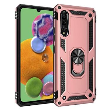 Imagem de SORAKA Capa para Samsung Galaxy A90 5G com suporte de anel capa armadura para Samsung Galaxy A90 5G capa traseira de policarbonato macio com placa de metal para suporte magnético de telefone carro