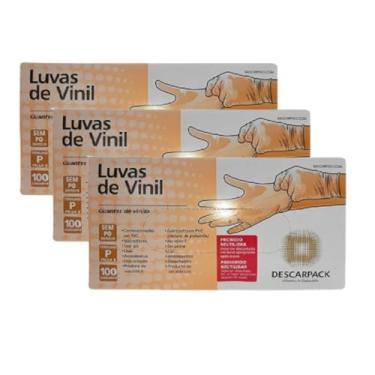 Imagem de Luvas de Vinil sem Pó - Caixa com 100 Unidades - Descarte Único para Saúde, Alimentação e Beleza - Tamanho M - Hipoaergênicas e Anatômicas (P)