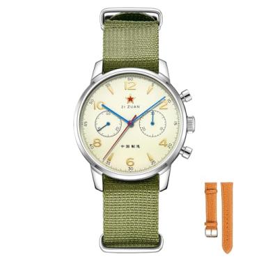 Imagem de TOPHILL Relógio mecânico masculino 1963 Seagull ST1901 movimento 40 mm aviação cronógrafo piloto relógio de pulso mecânico 5ATM vidro safira luminoso para homens, Safira de 40 mm com pulseira marrom