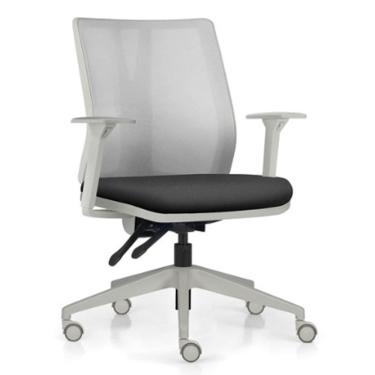 Imagem de Cadeira de Escritório Giratória Diretor Flow F02 Base Cinza Sintético Preto - Lyam Decor