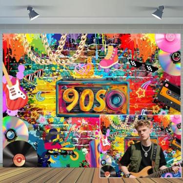 Imagem de Pano de fundo dos anos 90, retro, rádio, hip hop, grafite, tijolo, parede, fundo, aniversário, decoração de festa de aniversário, adereços de estúdio fotográfico