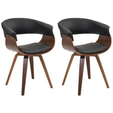 Imagem de Kit 02 Cadeiras Decorativas para Escritório Recepção Ohana Fixa PU Pre