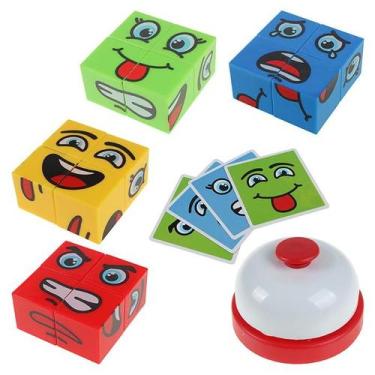 Imagem de Jogo Cubo Das Emoções Blocos De Construção Montar Carinhas Emoji Face 
