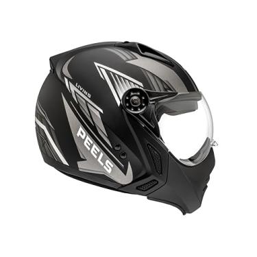 Imagem de Peels Capacete Aberto Moto com Queixeira Removível e Óculos Solar Interno Mirage Living Preto Fosco/Grafite 56