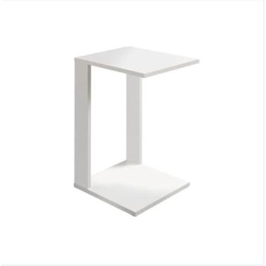 Imagem de Mesa Lateral, Mesinha de Canto para Sala, Mesinha de Apoio Pra Canto de Sofá Apoio Braço, 60×32×40cm, Branco