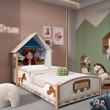 Imagem de Cama Montessoriana Infantil Solteiro 100% MDF Boaideira Branco Branco