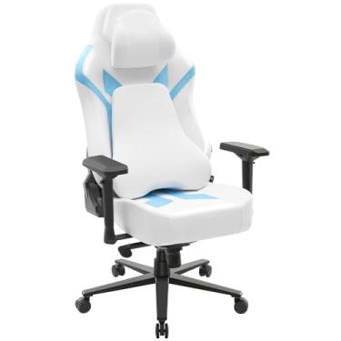 Imagem de Wyrdforging Cadeira ergonômica para jogos, cadeiras de mesa de computador, apoios de braço 4D, cadeira de escritório de encosto alto com encosto de cabeça e travesseiro lombar, reclinável basculante