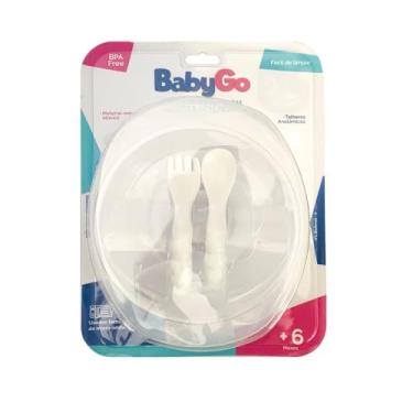Imagem de Baby Go – Kit Prato Bowl com Ventosa e Talheres (Garfo e Colher) – Conjunto Infantil