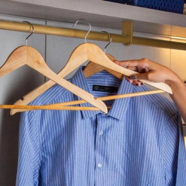 Imagem de Cabide De Madeira Com Gancho Organizador Para Roupas 3 Cabide - PARAMO