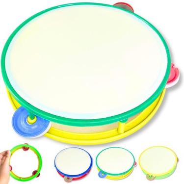 Imagem de Pandeiro Infantil Pandeirinho De Brinquedo Plástico Colorido - Europio