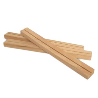 Imagem de Porta Retrato, Kit 3 Bases Porta Retrato Suporte Madeira 30cm Foto Recados