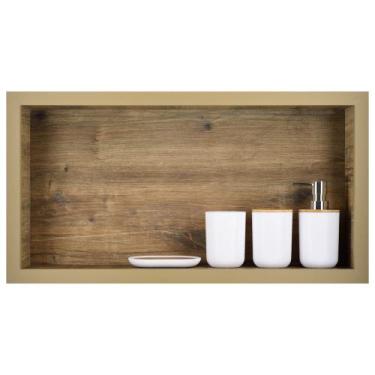 Imagem de Nicho Para Banheiro Em Porcelanato Porta Shampoo Sabonete Organizador 