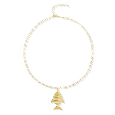 Imagem de Colar de verão feminino pequeno com contas de peixe, acessório de charme, peça de praia elegante, roupa de presente de moda feminina de alta qualidade