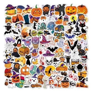 Imagem de 100 peças de adesivos com tema de Halloween, lindos adesivos de vinil à prova d'água para lembrancinhas de festa, meninas, meninos, decorações de sala de aula