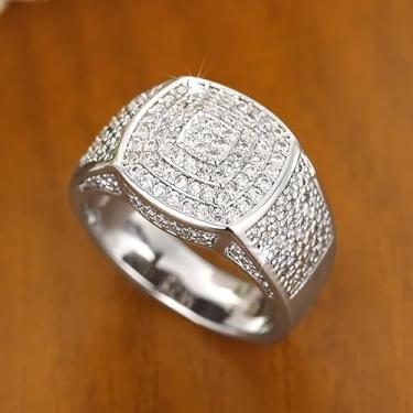 Imagem de 1 anel luxuoso embutido de meio círculo para mulheres, requintados, leves e luxuosos, joias finas, decoração de namoro para festa de formatura, 7, Cobre, Sem pedra preciosa