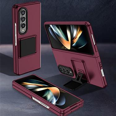 Imagem de Estojo de suporte portátil simples para Samsung Galaxy Z Fold 4 5G Fold3 Fold4 Fold 3 Zfold4 Zfold3 Acessórios para celular Capa, Vinho Tinto, Para Samsung Z Fold 4