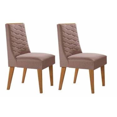 Imagem de Cadeira De Cozinha Dafne Kit 2 Un Madeira Capuccino-linho Capuccino - Rufato