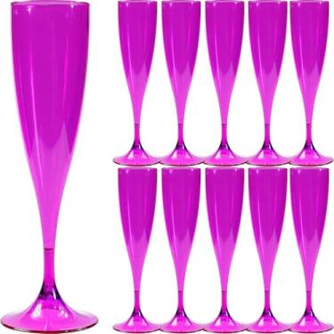 Imagem de 40 Taças de Espumante Champanhe Acrílico Violeta de 170ml Para Festas