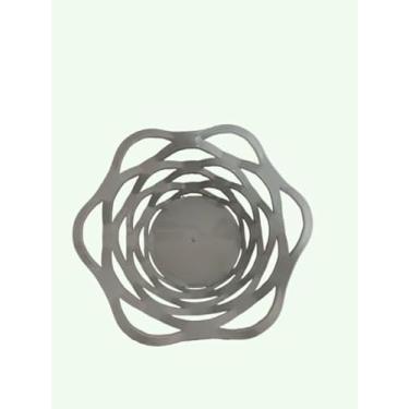 Imagem de Fruteira Decorativa em Plástico, Design Vazado Moderno, Estilo Bowl para Mesa nas Cores Preta, Branca, Cinza e Verde (Cinza)