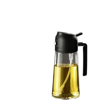 Imagem de Pulverizador Azeite Vinagre Spray 100ml garrafa de spray de vidro de aço inoxidável cozinha salada (470ml Preto 1 peça)