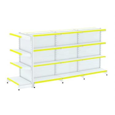 Imagem de Gondola Centro 142 Amapa Flex Kit 3 Metros 1 Ponta Branco Pe Am - Amap